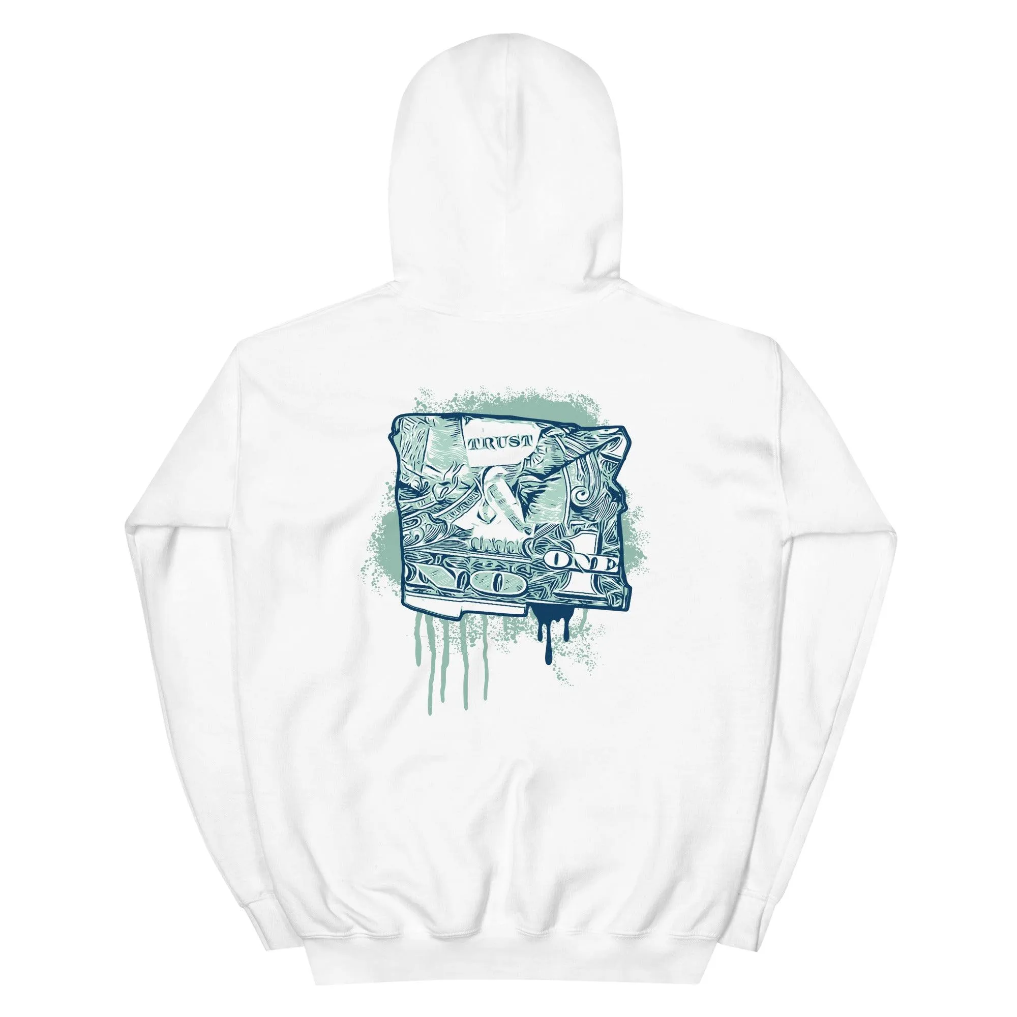 1 Mid Mystic Navy Mint Foam Hoodie Trust No One Dollar